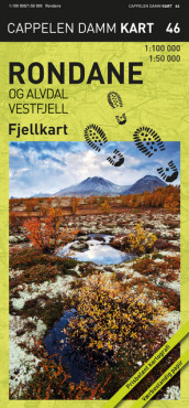 Rondane fjellkart (CK 46) av Cappelen Damm kart (Kart, falset)